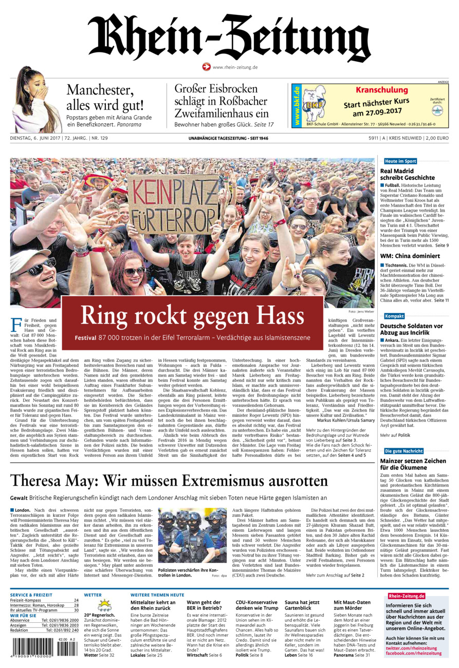 Rhein-Zeitung Kreis Neuwied vom Dienstag, 06.06.2017
