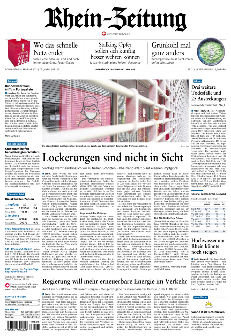 Rhein-Zeitung Kreis Neuwied vom Donnerstag, 04.02.2021