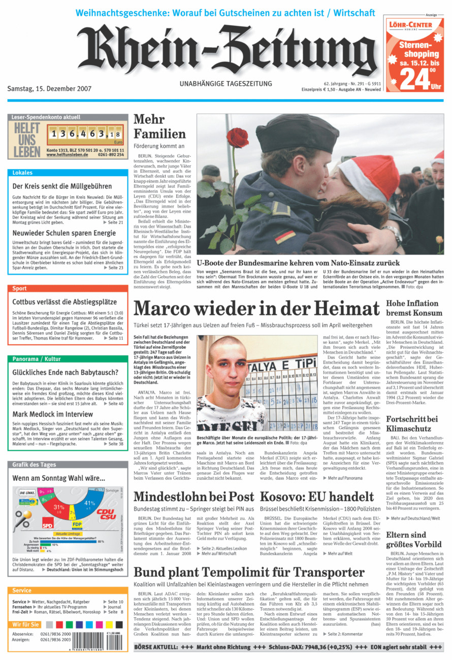 Rhein-Zeitung Kreis Neuwied vom Samstag, 15.12.2007