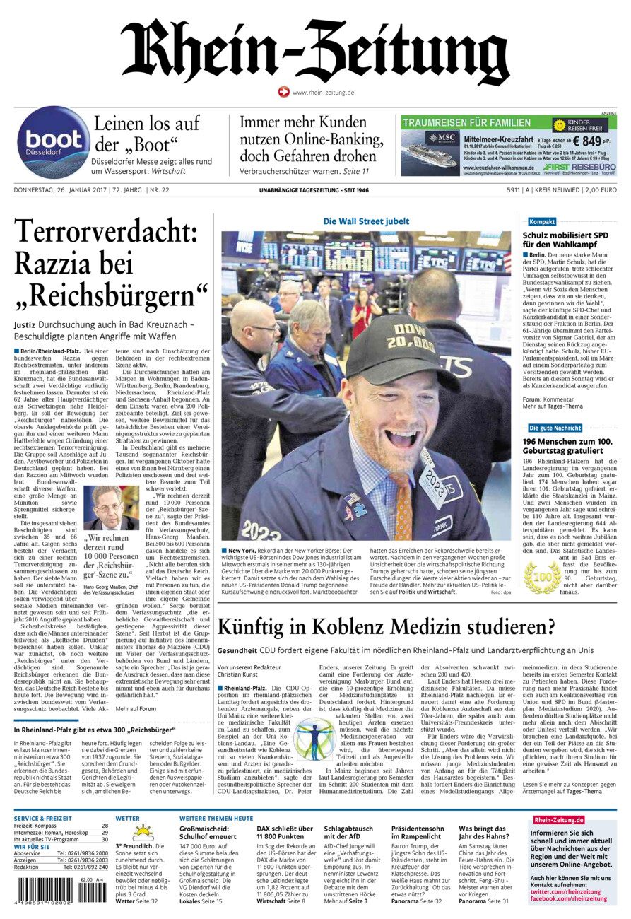 Rhein-Zeitung Kreis Neuwied vom Donnerstag, 26.01.2017