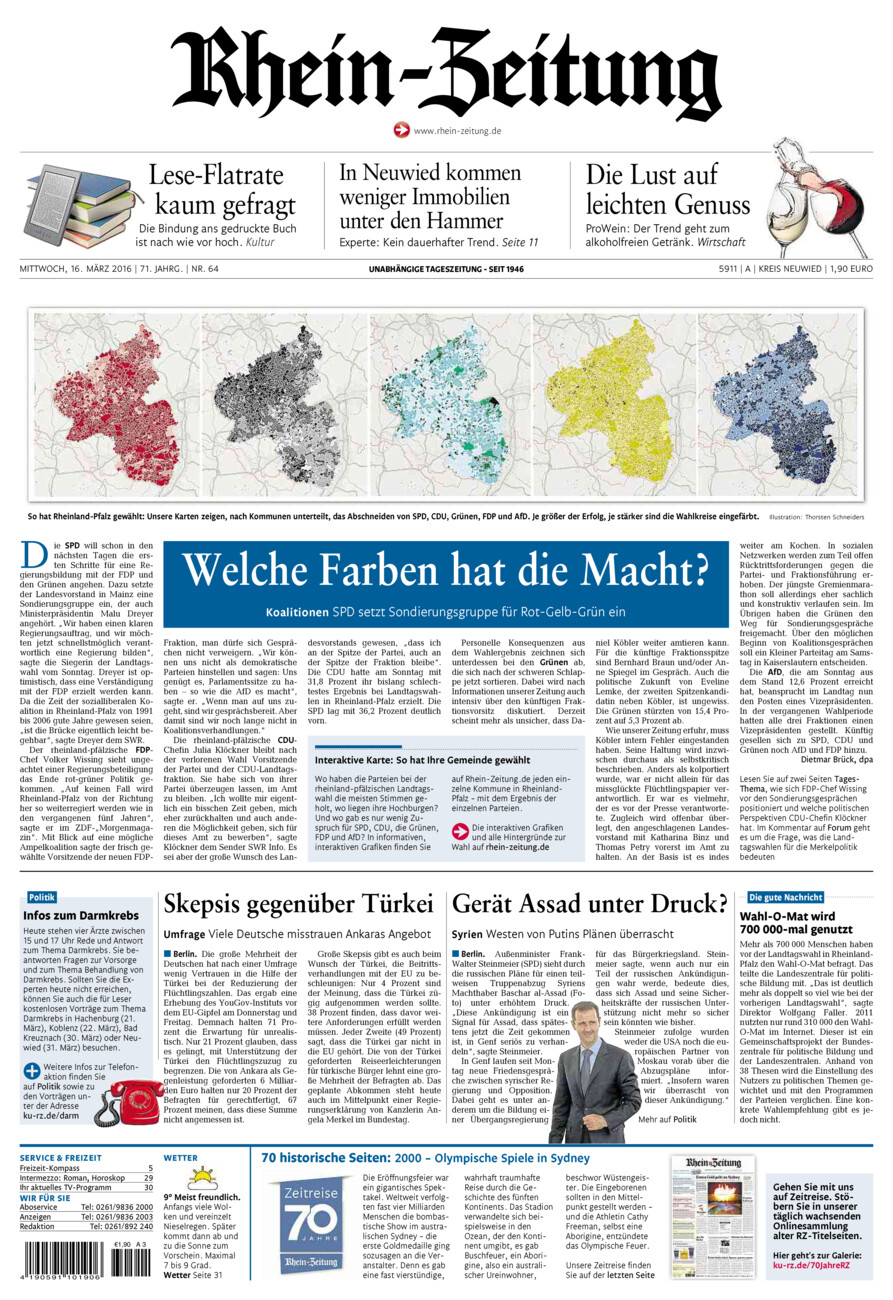 Rhein-Zeitung Kreis Neuwied vom Mittwoch, 16.03.2016