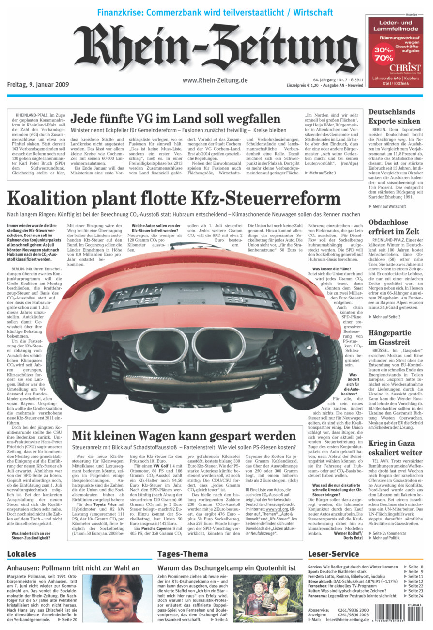 Rhein-Zeitung Kreis Neuwied vom Freitag, 09.01.2009