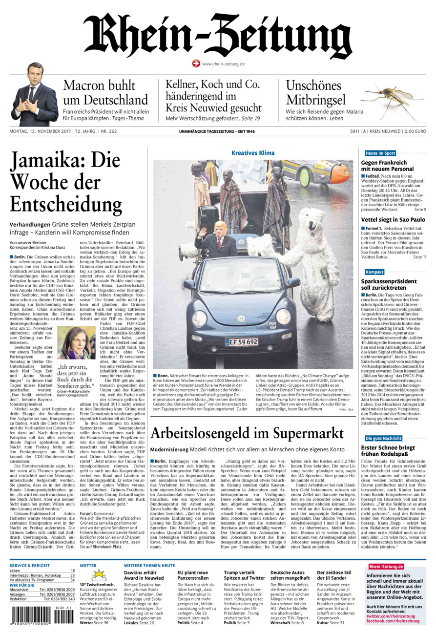 Rhein-Zeitung Kreis Neuwied vom Montag, 13.11.2017