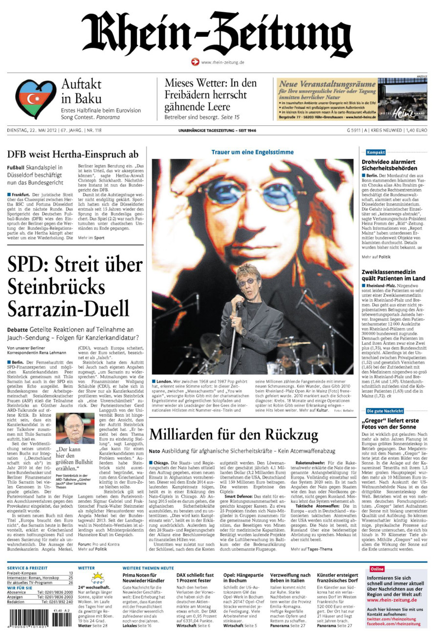 Rhein-Zeitung Kreis Neuwied vom Dienstag, 22.05.2012