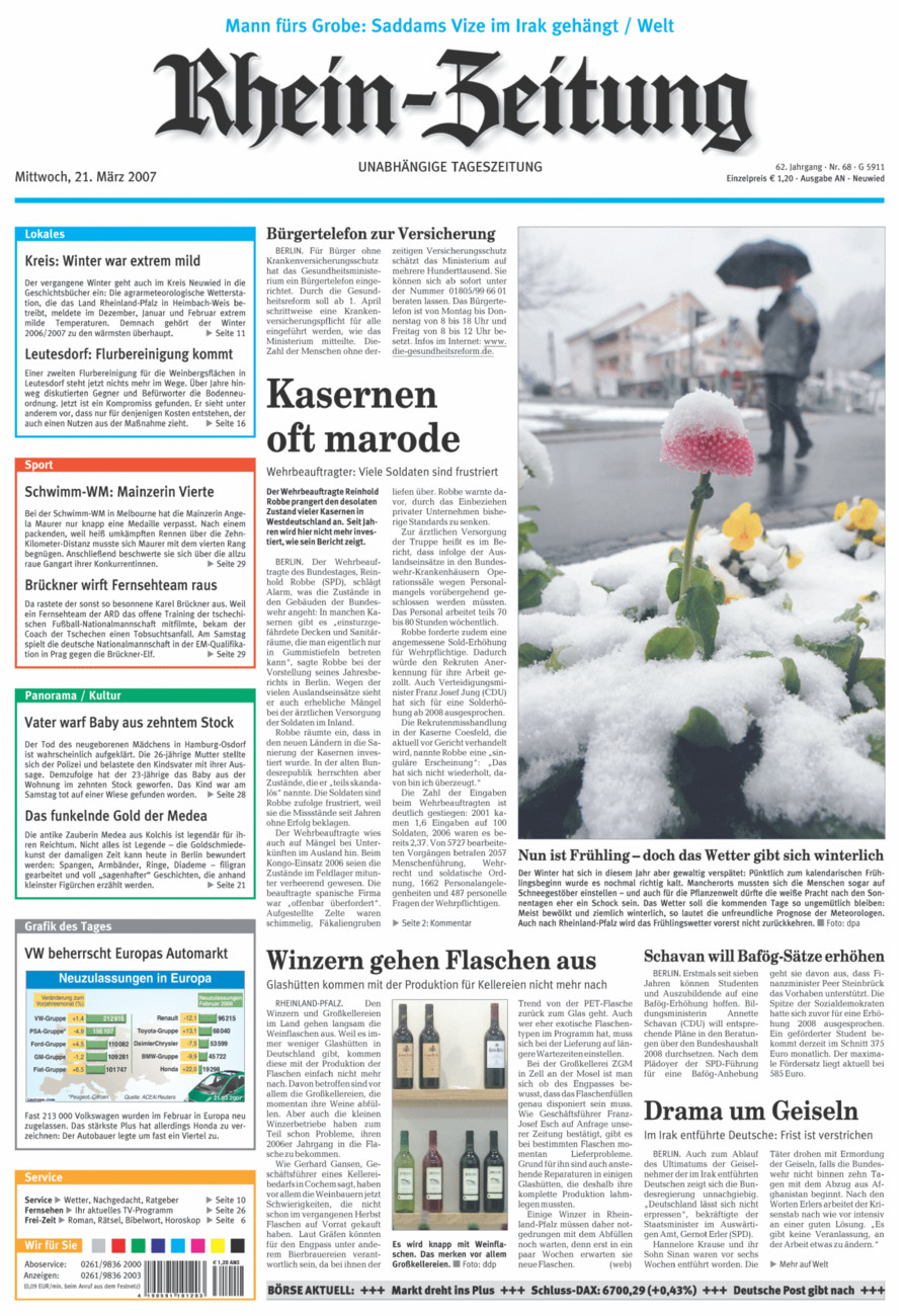 Rhein-Zeitung Kreis Neuwied vom Mittwoch, 21.03.2007