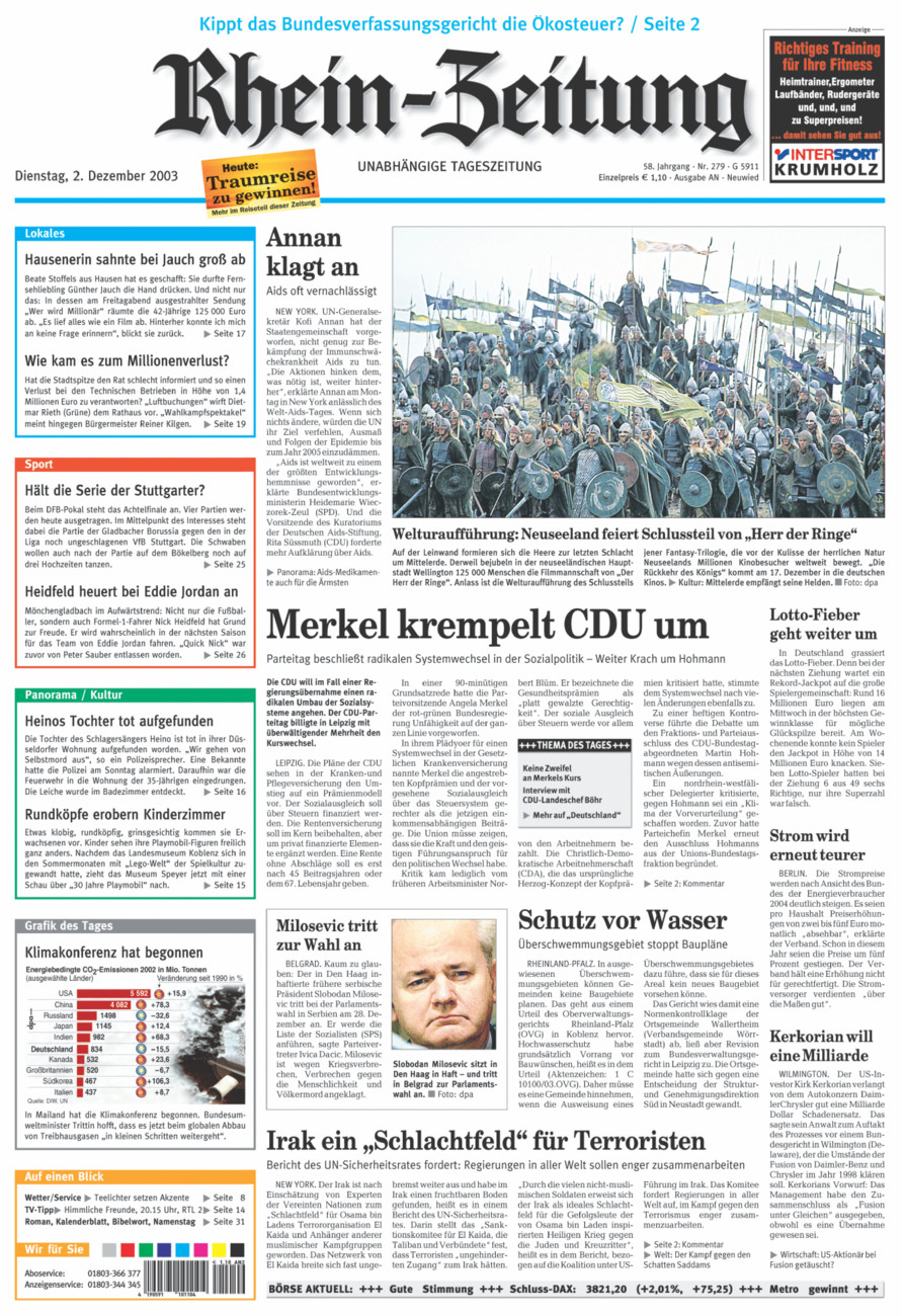Rhein-Zeitung Kreis Neuwied vom Dienstag, 02.12.2003