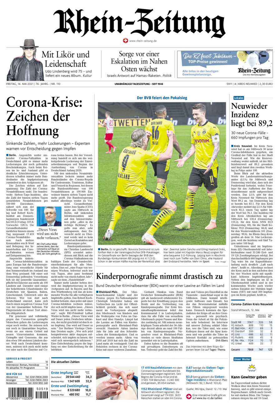 Rhein-Zeitung Kreis Neuwied vom Freitag, 14.05.2021
