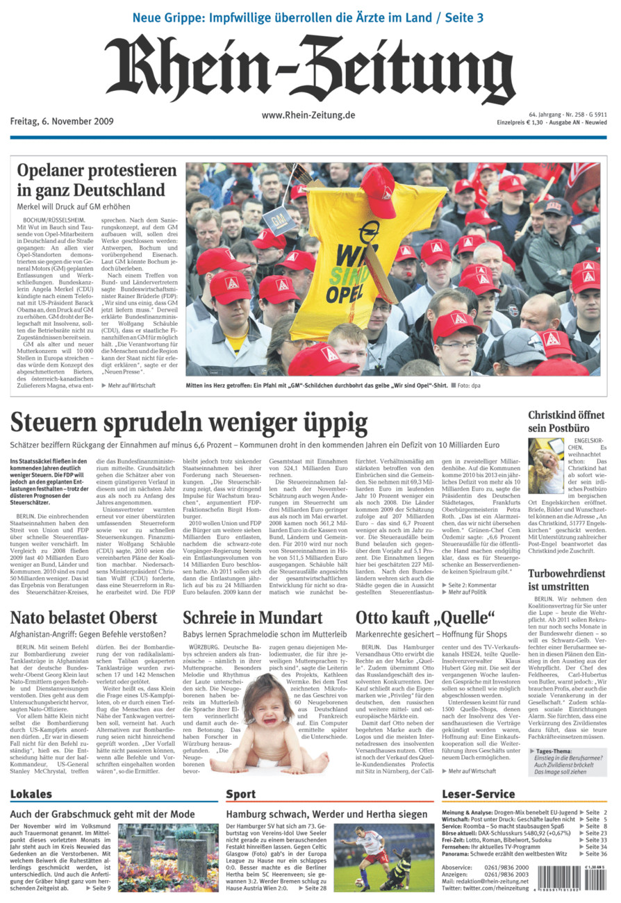 Rhein-Zeitung Kreis Neuwied vom Freitag, 06.11.2009