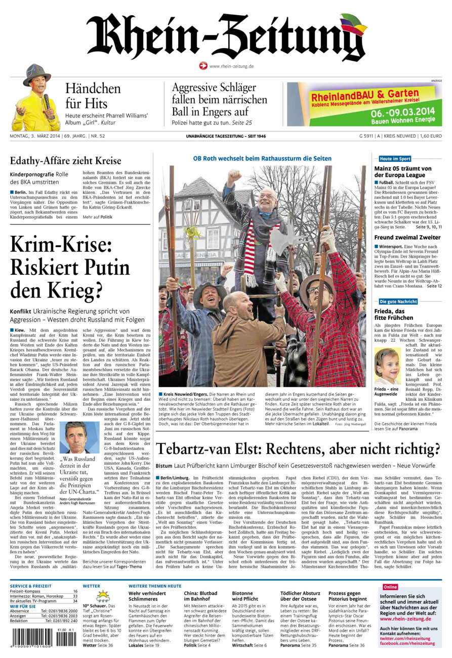 Rhein-Zeitung Kreis Neuwied vom Montag, 03.03.2014