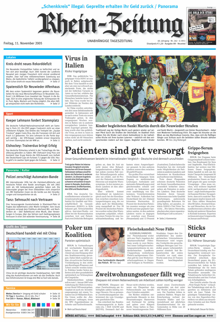 Rhein-Zeitung Kreis Neuwied vom Freitag, 11.11.2005