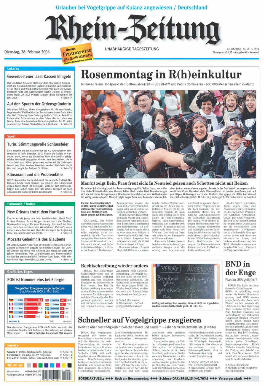 Rhein-Zeitung Kreis Neuwied vom Dienstag, 28.02.2006