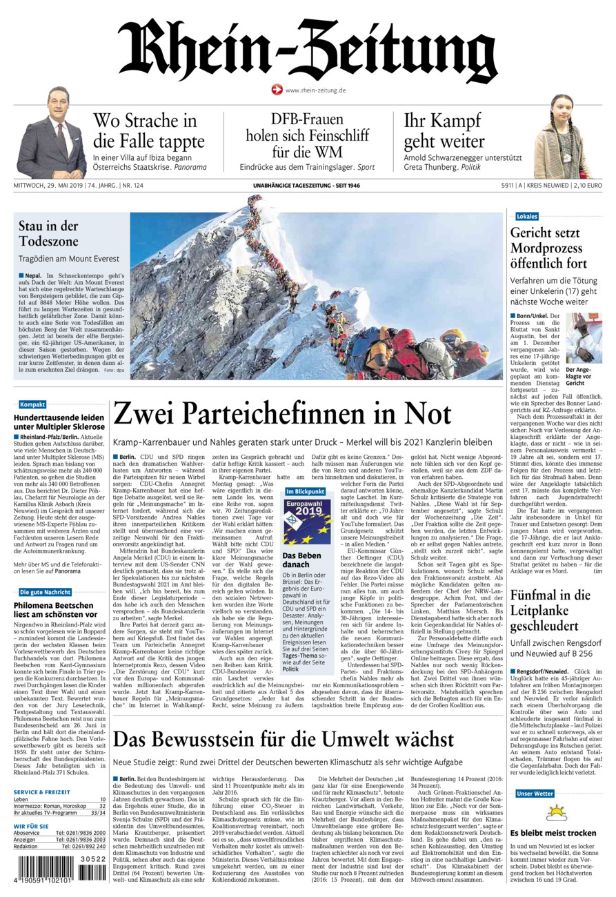 Rhein-Zeitung Kreis Neuwied vom Mittwoch, 29.05.2019