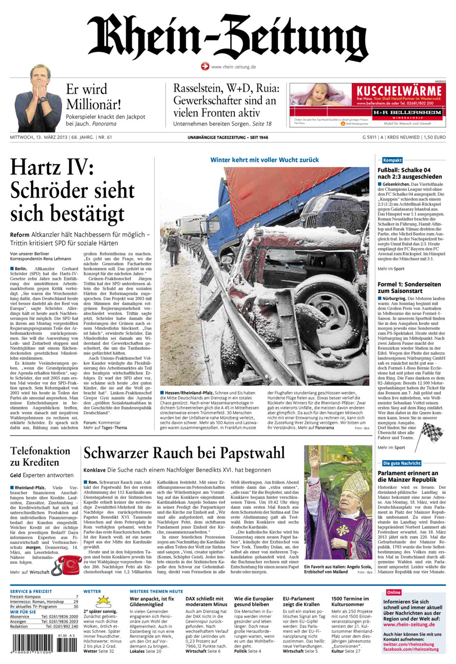 Rhein-Zeitung Kreis Neuwied vom Mittwoch, 13.03.2013