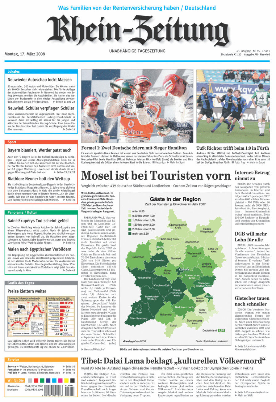 Rhein-Zeitung Kreis Neuwied vom Montag, 17.03.2008