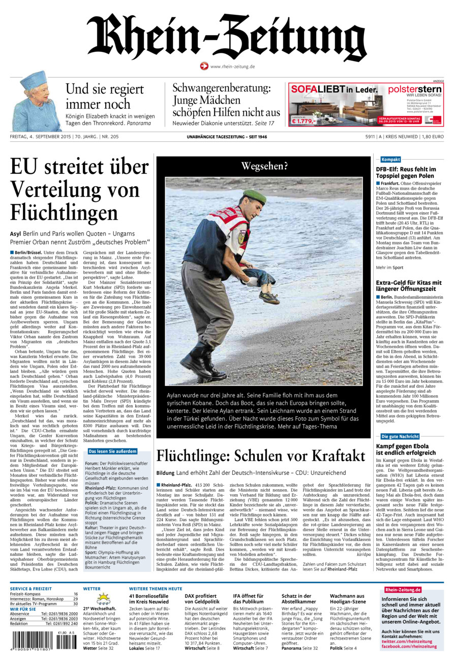 Rhein-Zeitung Kreis Neuwied vom Freitag, 04.09.2015