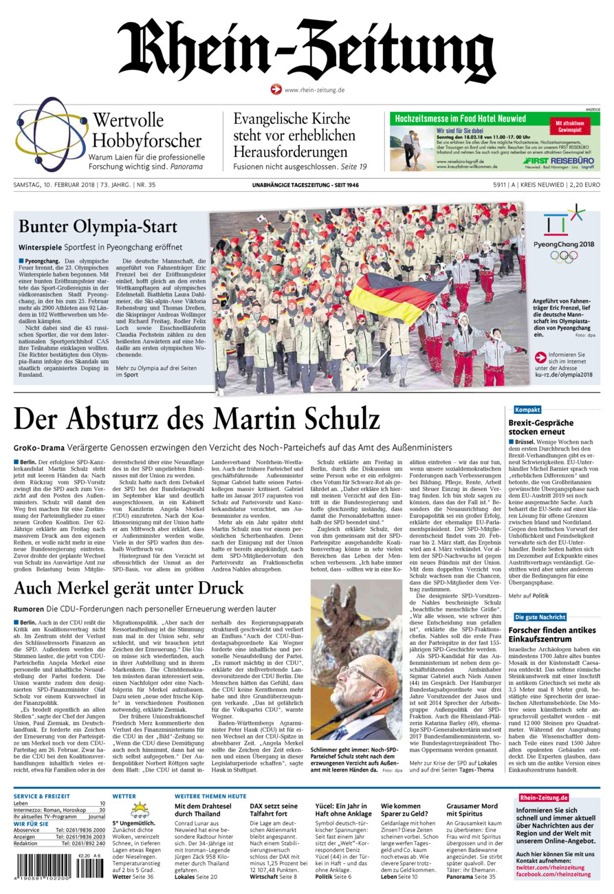 Rhein-Zeitung Kreis Neuwied vom Samstag, 10.02.2018