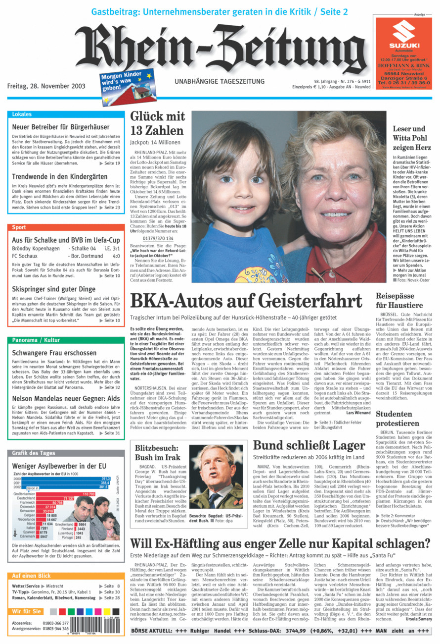 Rhein-Zeitung Kreis Neuwied vom Freitag, 28.11.2003