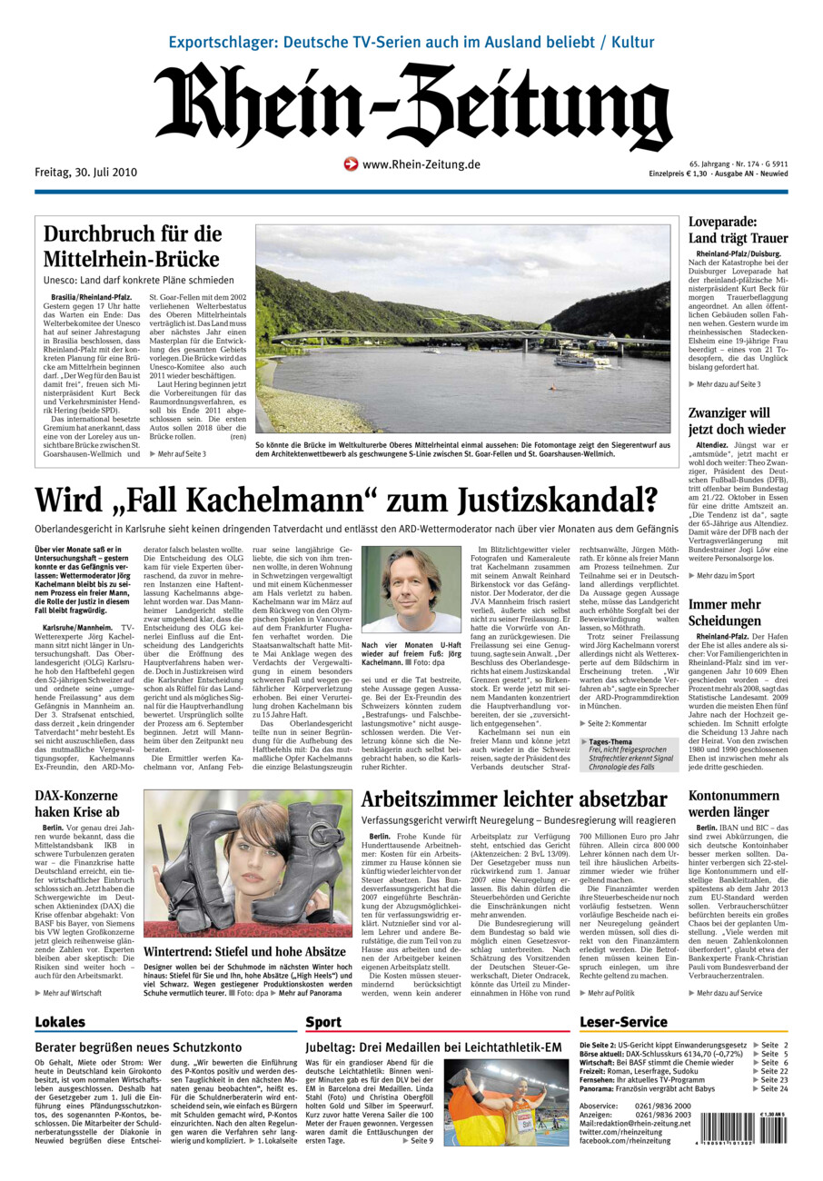 Rhein-Zeitung Kreis Neuwied vom Freitag, 30.07.2010