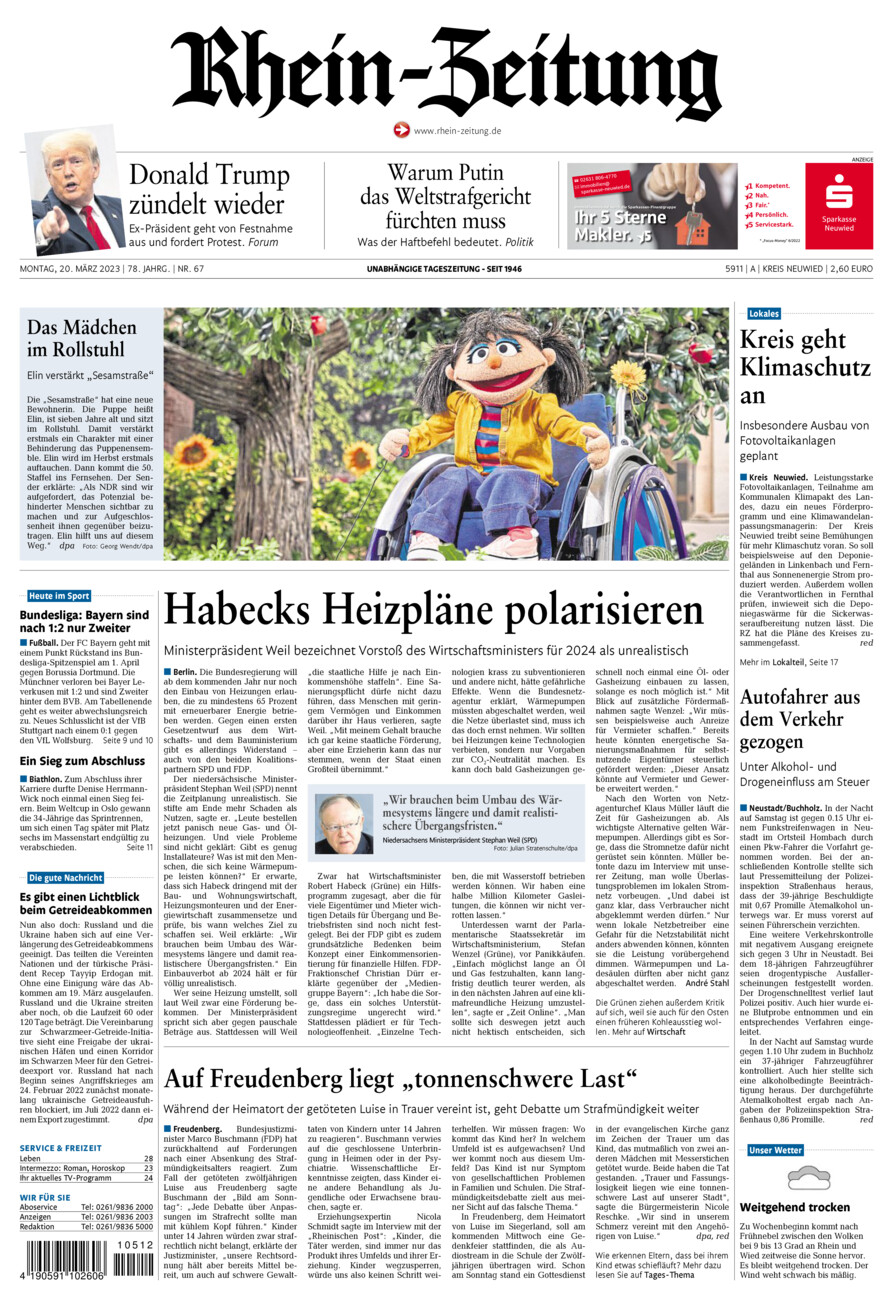 Rhein-Zeitung Kreis Neuwied vom Montag, 20.03.2023