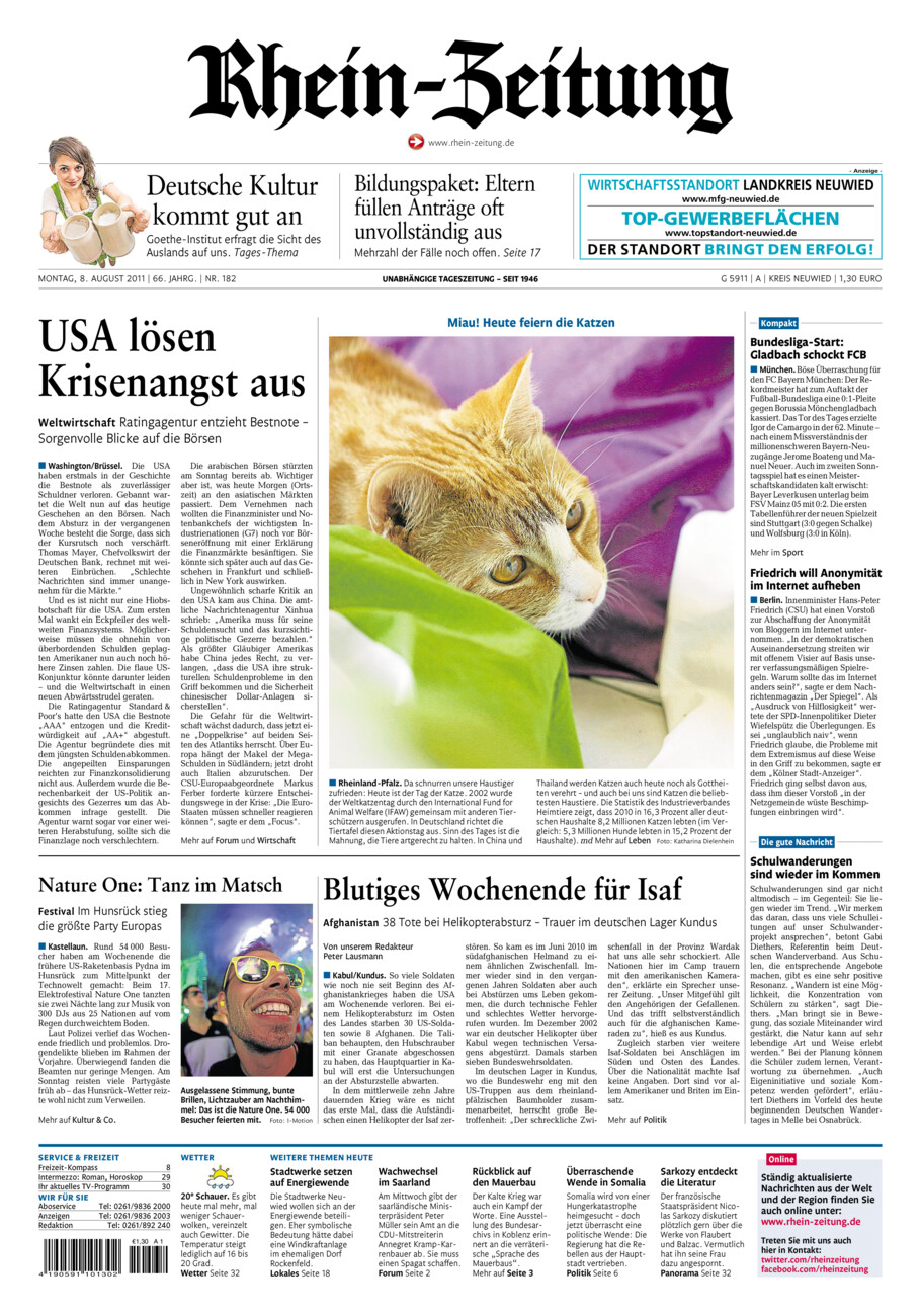 Rhein-Zeitung Kreis Neuwied vom Montag, 08.08.2011