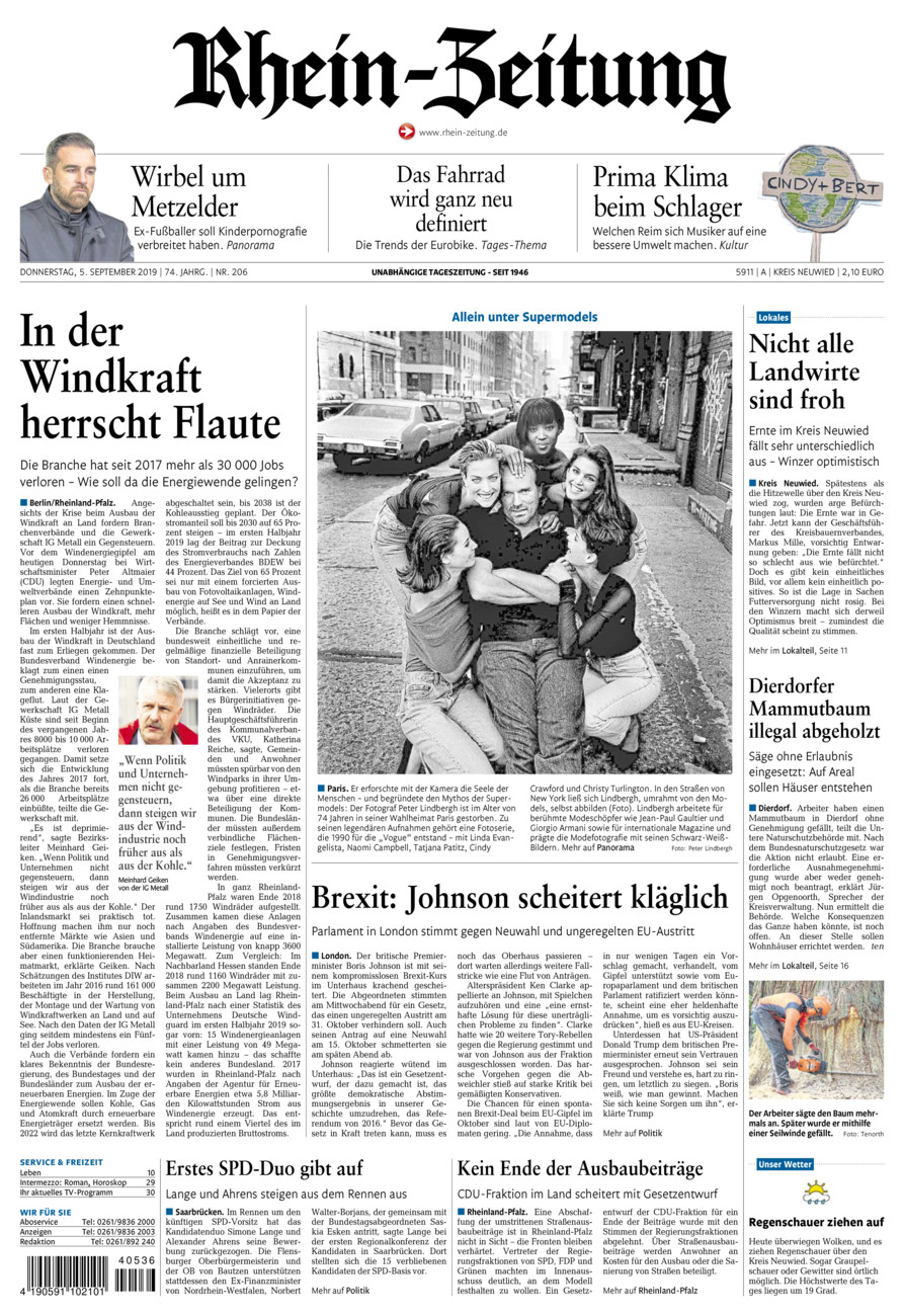 Rhein-Zeitung Kreis Neuwied vom Donnerstag, 05.09.2019