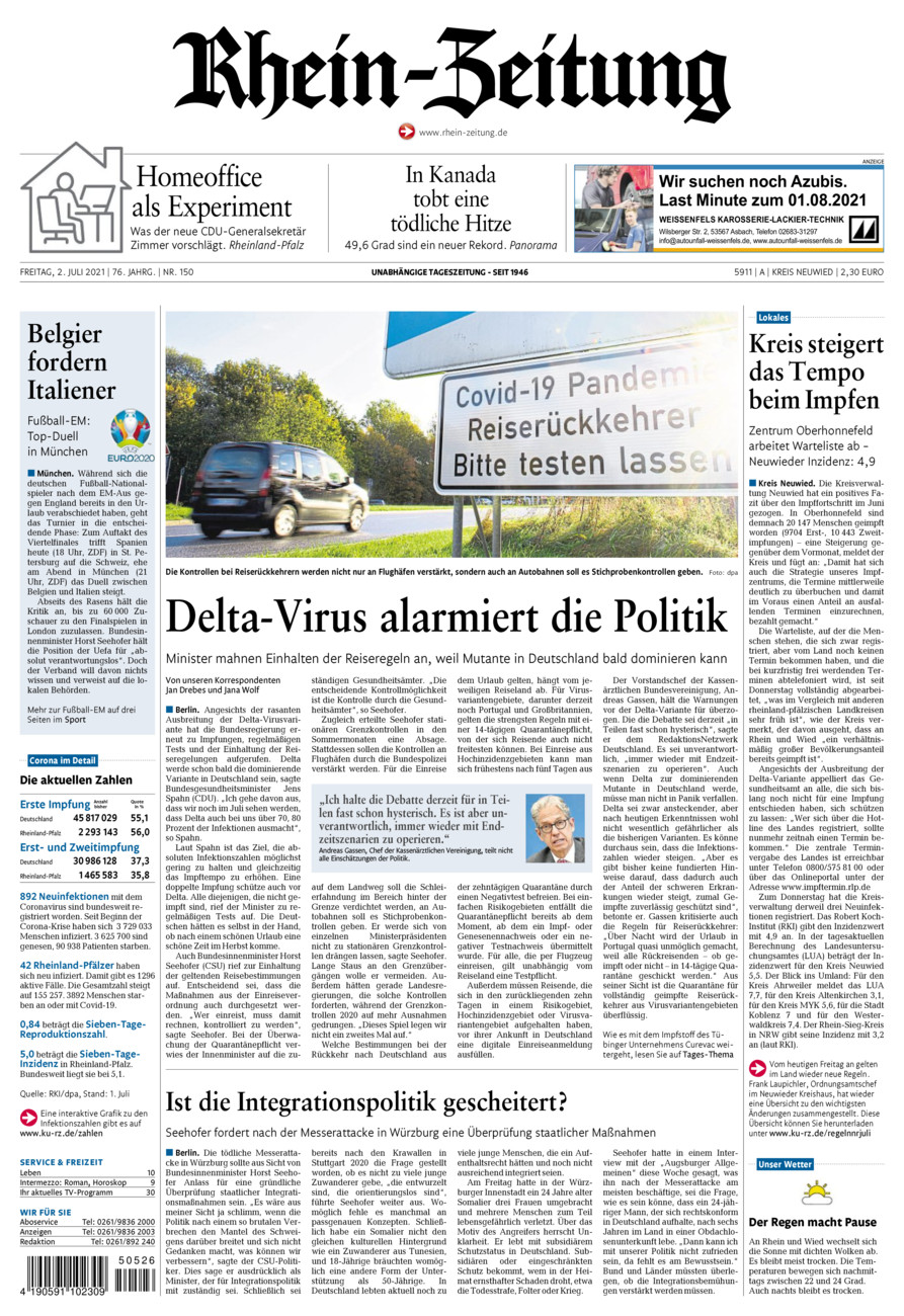 Rhein-Zeitung Kreis Neuwied vom Freitag, 02.07.2021