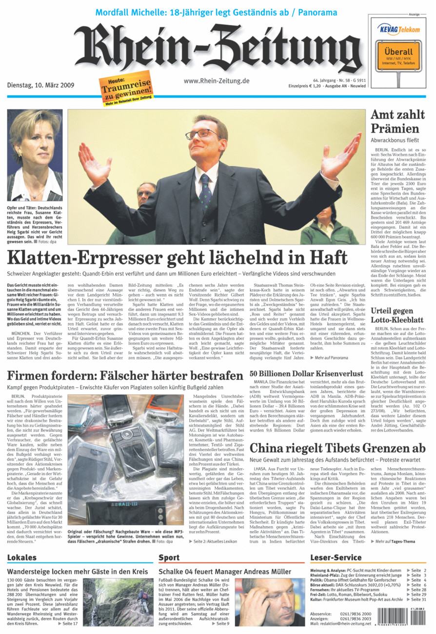 Rhein-Zeitung Kreis Neuwied vom Dienstag, 10.03.2009