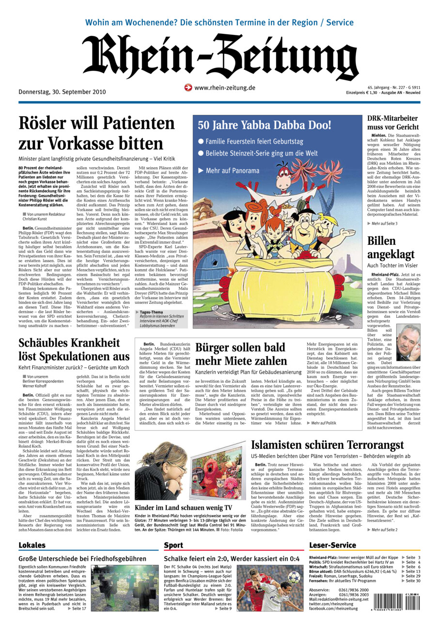 Rhein-Zeitung Kreis Neuwied vom Donnerstag, 30.09.2010