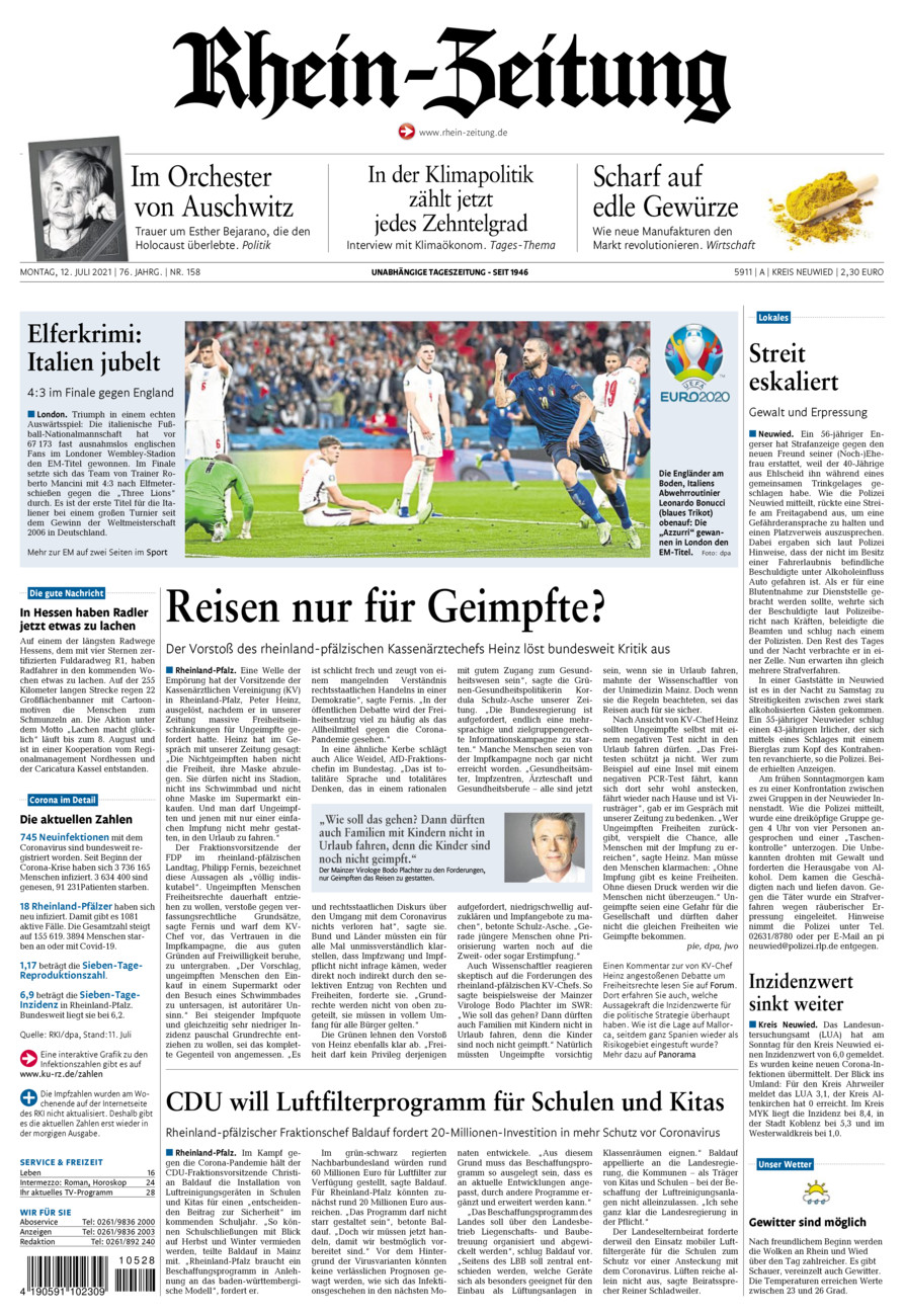 Rhein-Zeitung Kreis Neuwied vom Montag, 12.07.2021