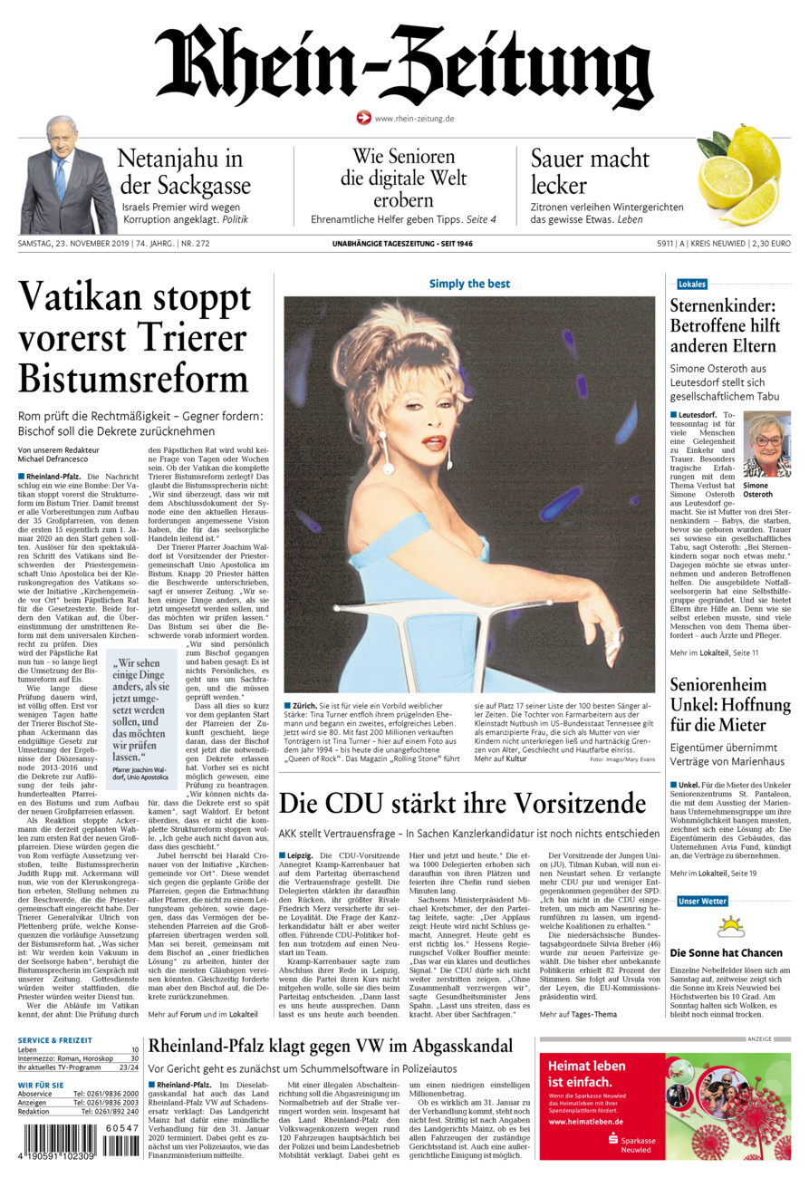 Rhein-Zeitung Kreis Neuwied vom Samstag, 23.11.2019
