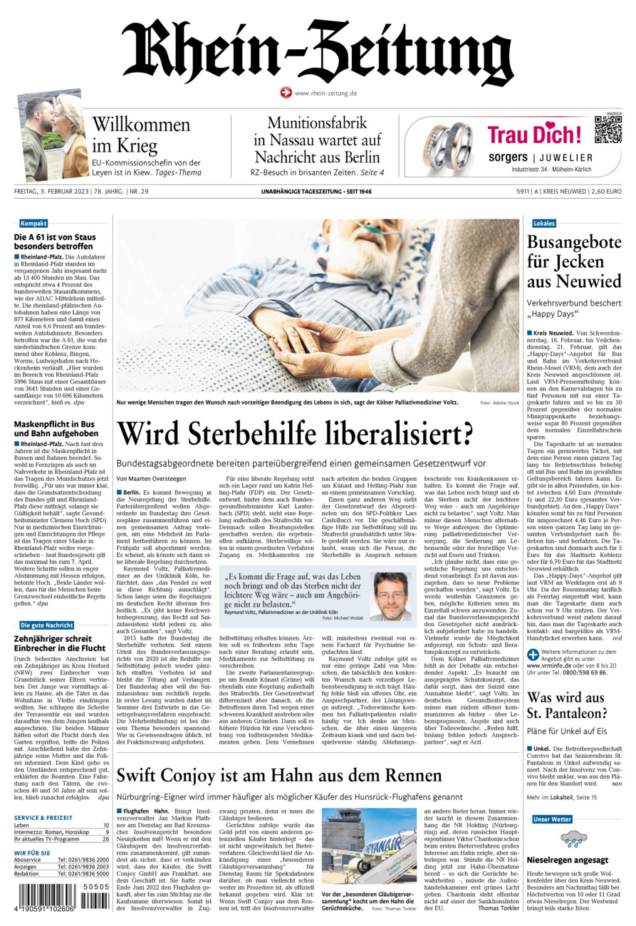 Rhein-Zeitung Kreis Neuwied vom Freitag, 03.02.2023