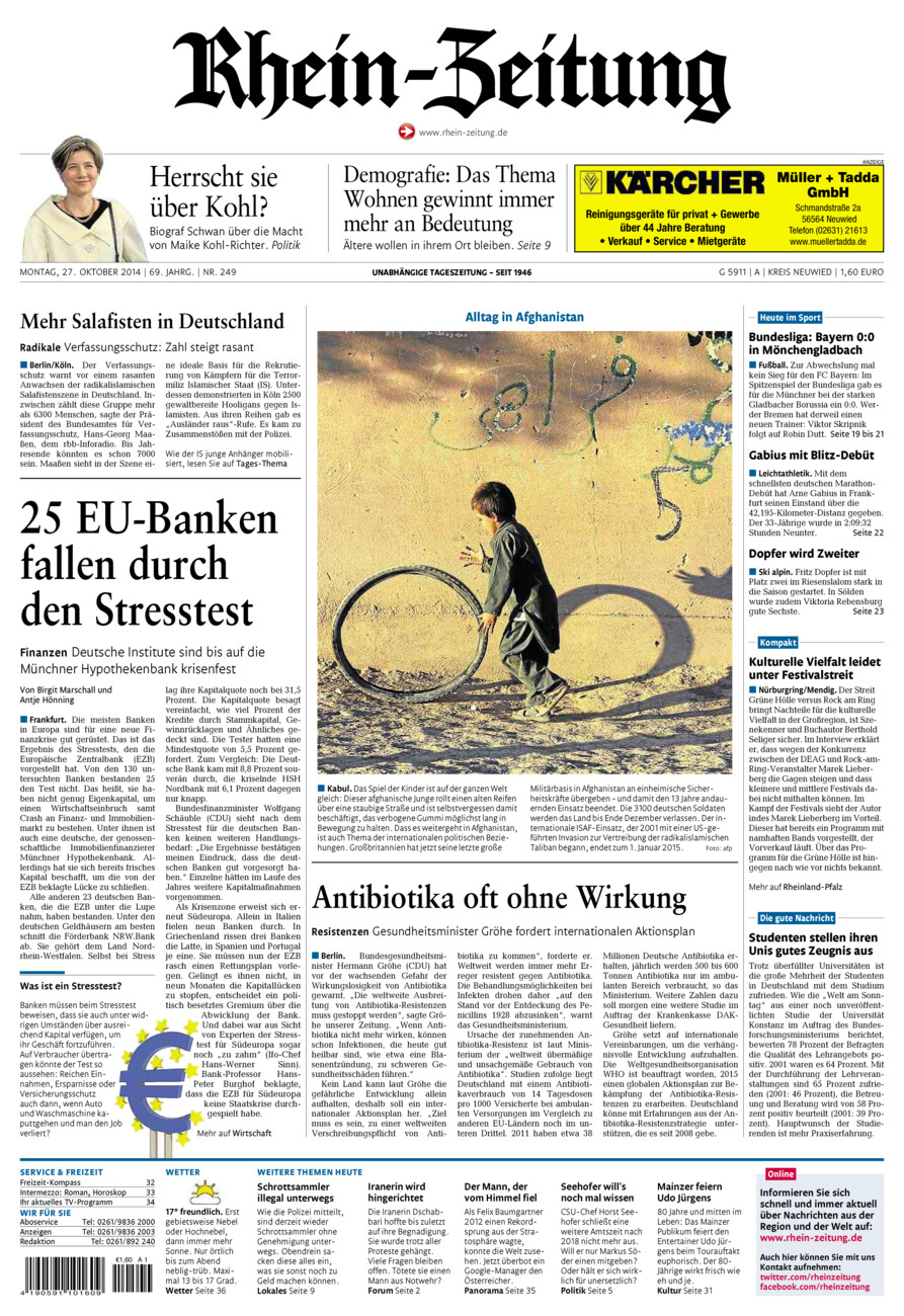 Rhein-Zeitung Kreis Neuwied vom Montag, 27.10.2014