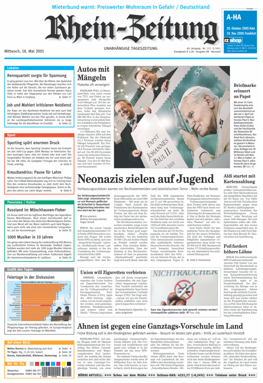 Rhein-Zeitung Kreis Neuwied vom Mittwoch, 18.05.2005