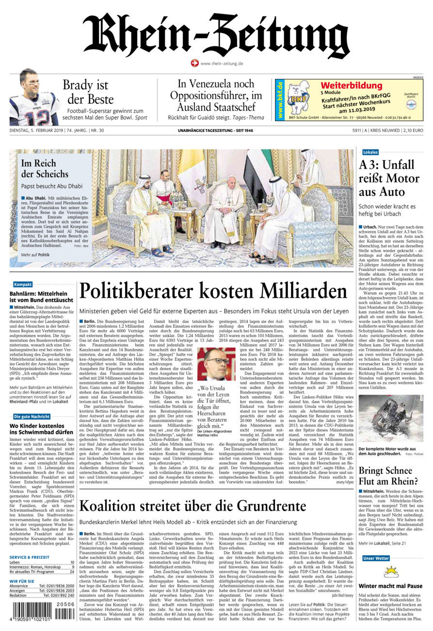 Rhein-Zeitung Kreis Neuwied vom Dienstag, 05.02.2019