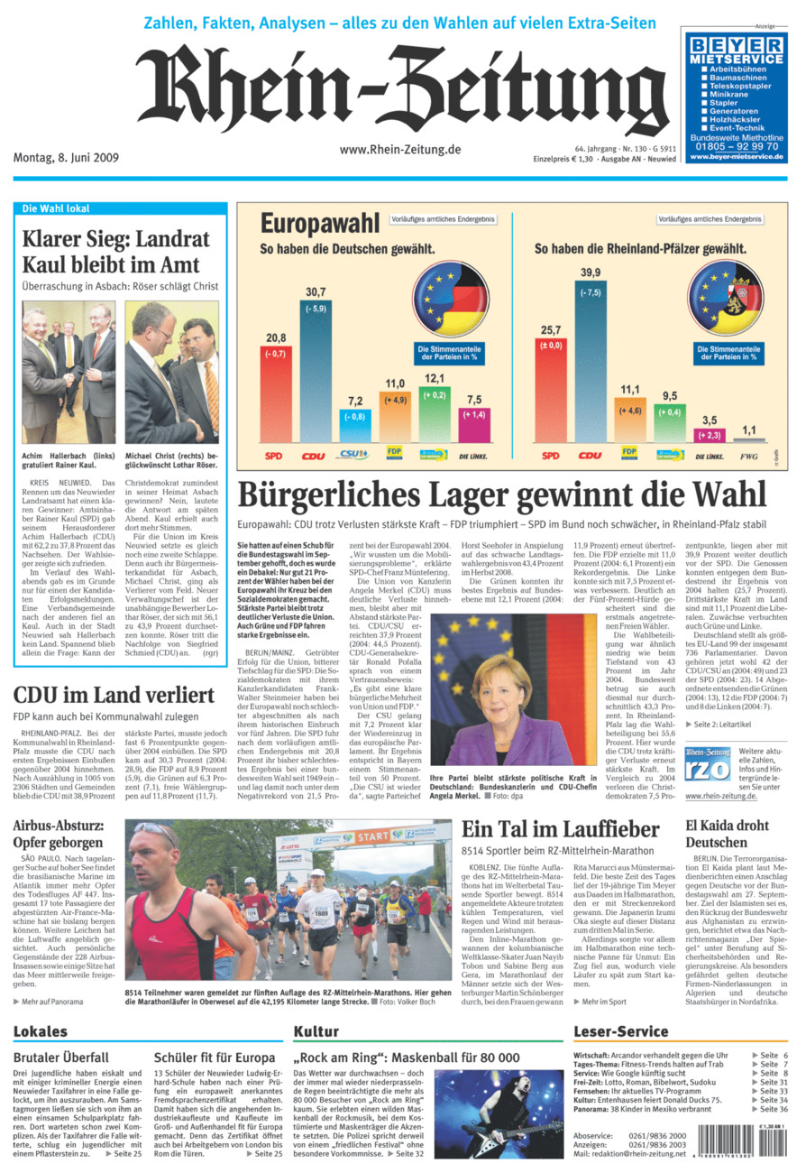 Rhein-Zeitung Kreis Neuwied vom Montag, 08.06.2009