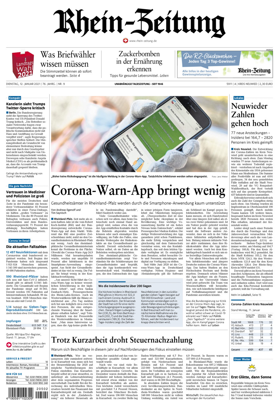 Rhein-Zeitung Kreis Neuwied vom Dienstag, 12.01.2021