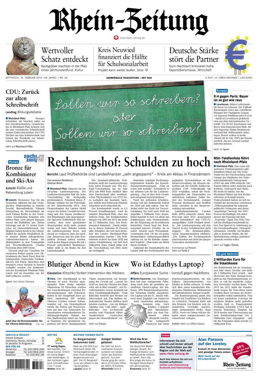 Rhein-Zeitung Kreis Neuwied vom Mittwoch, 19.02.2014