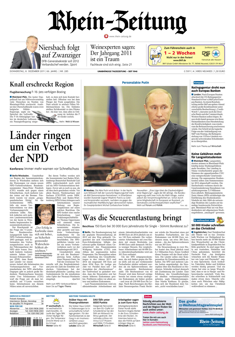 Rhein-Zeitung Kreis Neuwied vom Donnerstag, 08.12.2011