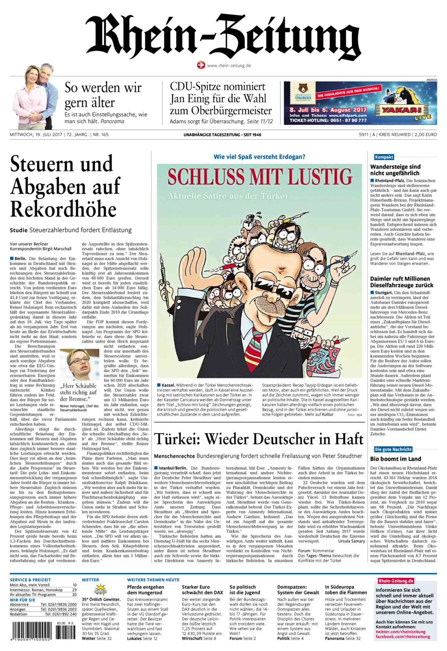Rhein-Zeitung Kreis Neuwied vom Mittwoch, 19.07.2017