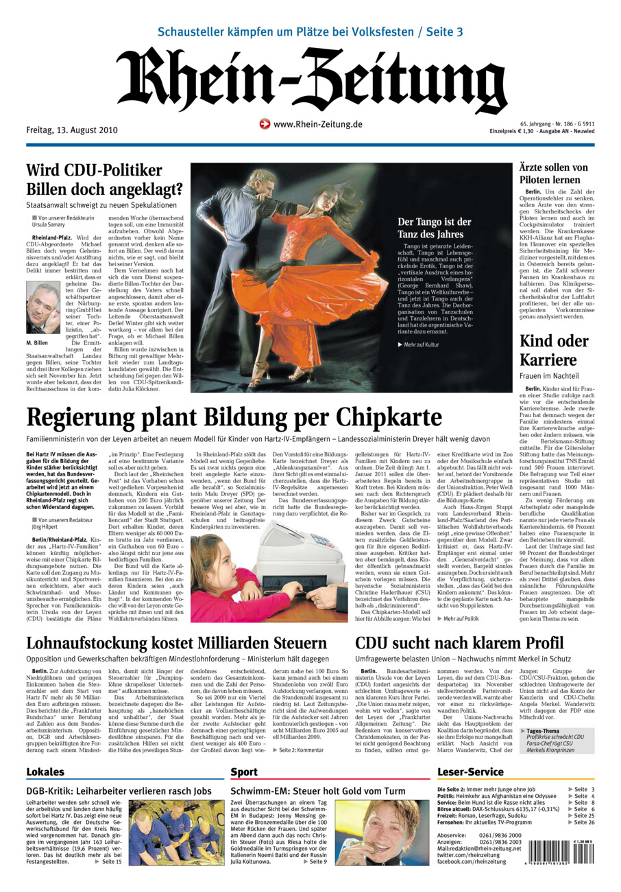 Rhein-Zeitung Kreis Neuwied vom Freitag, 13.08.2010