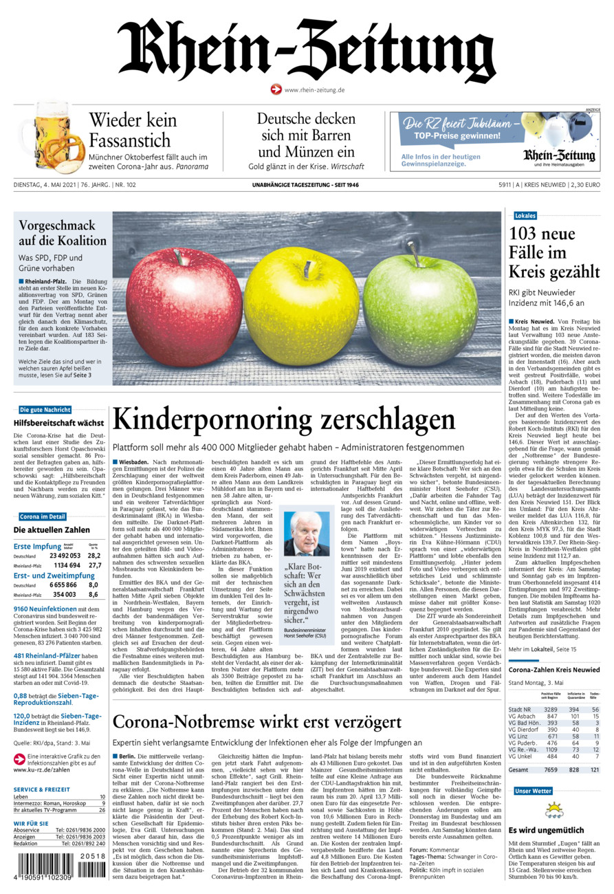 Rhein-Zeitung Kreis Neuwied vom Dienstag, 04.05.2021