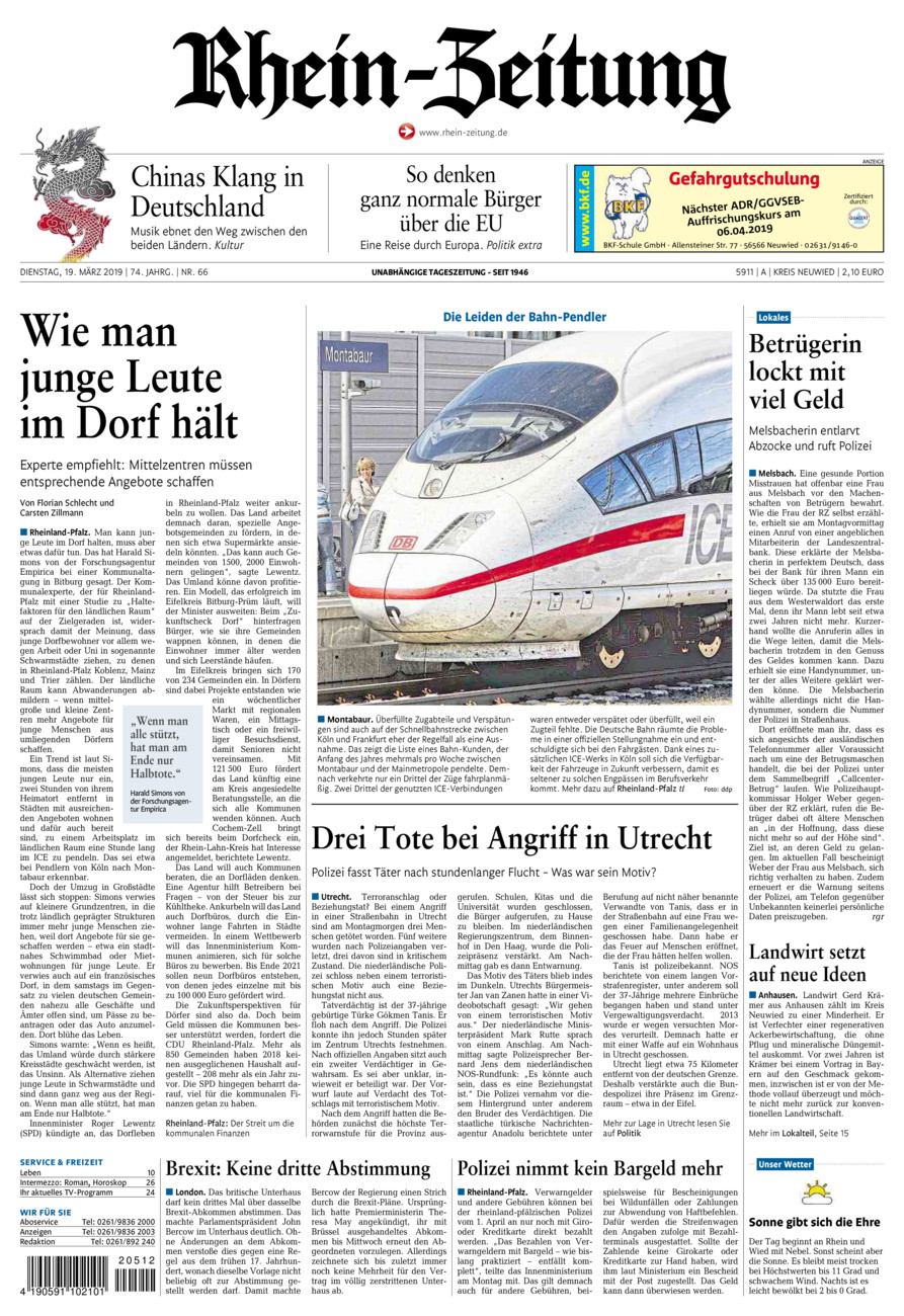 Rhein-Zeitung Kreis Neuwied vom Dienstag, 19.03.2019