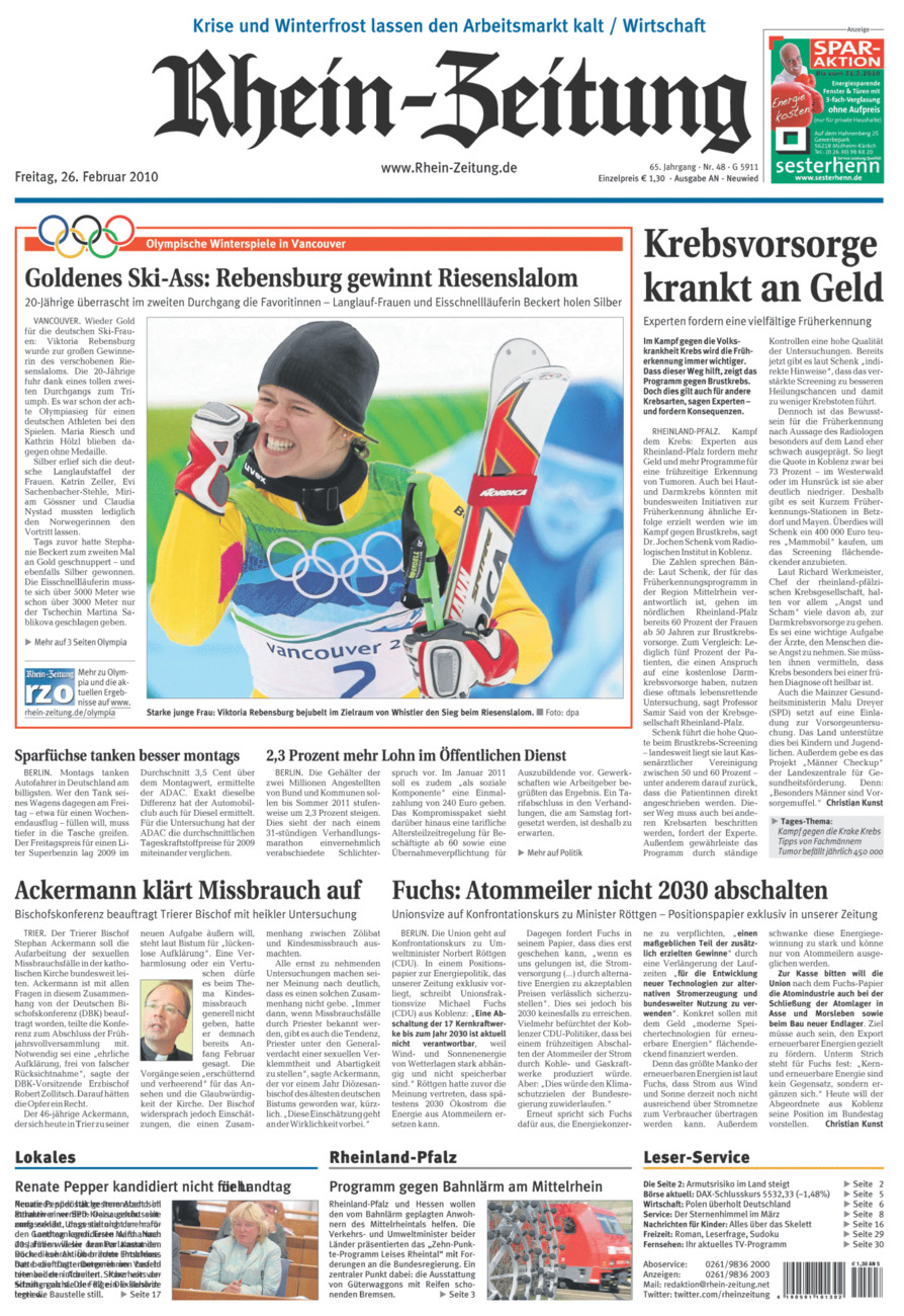 Rhein-Zeitung Kreis Neuwied vom Freitag, 26.02.2010