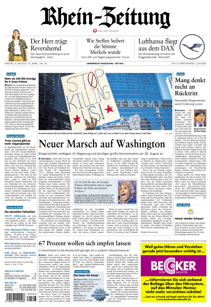 Rhein-Zeitung Kreis Neuwied vom Samstag, 06.06.2020