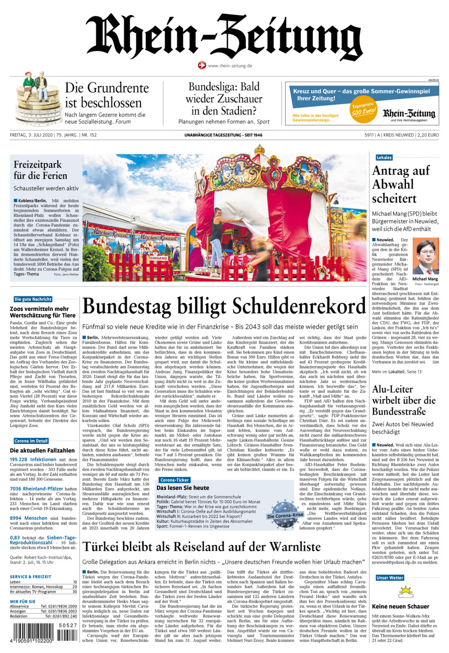 Rhein-Zeitung Kreis Neuwied vom Freitag, 03.07.2020