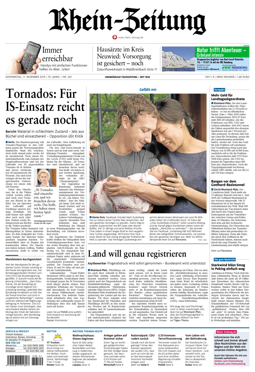 Rhein-Zeitung Kreis Neuwied vom Donnerstag, 03.12.2015