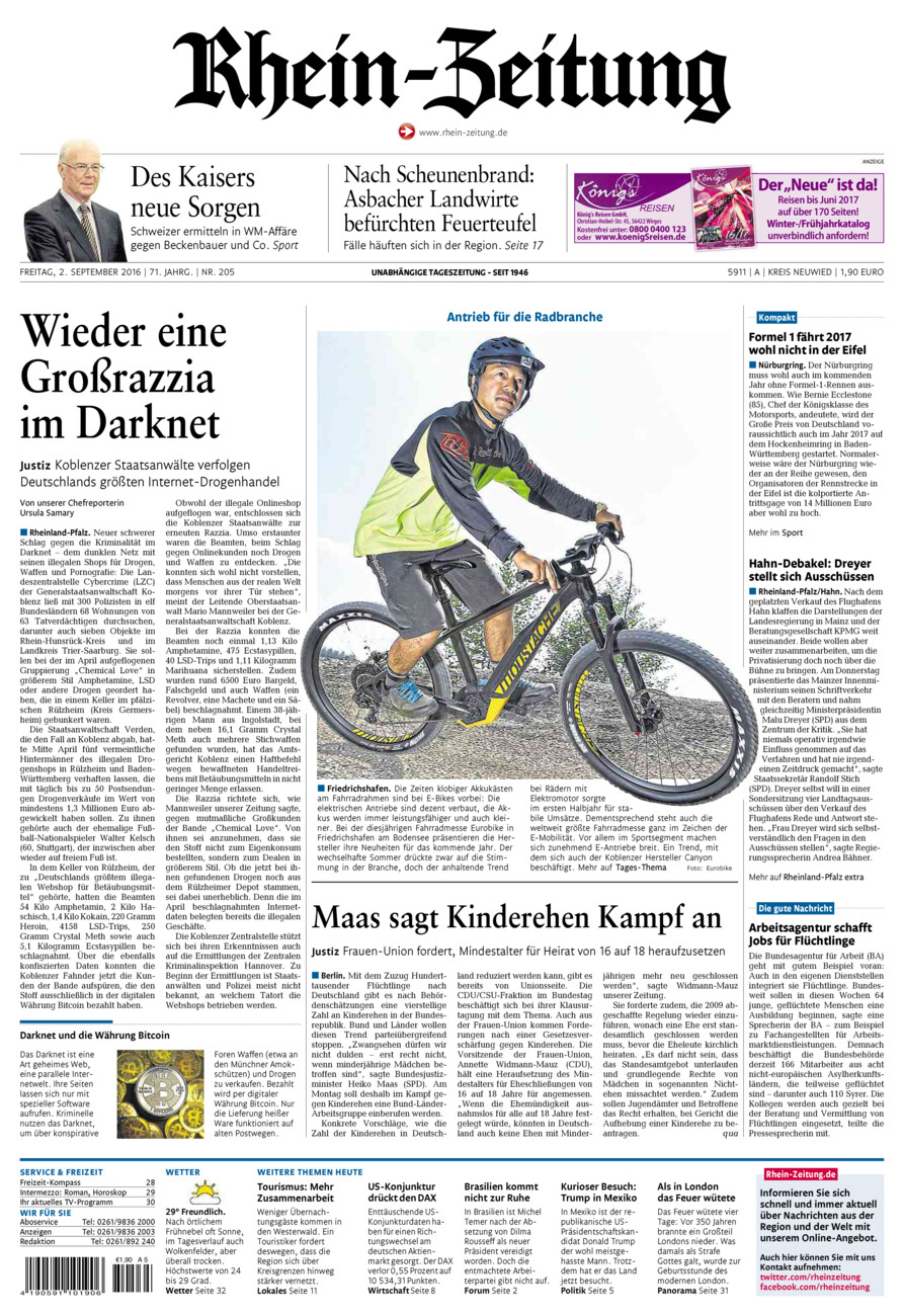 Rhein-Zeitung Kreis Neuwied vom Freitag, 02.09.2016