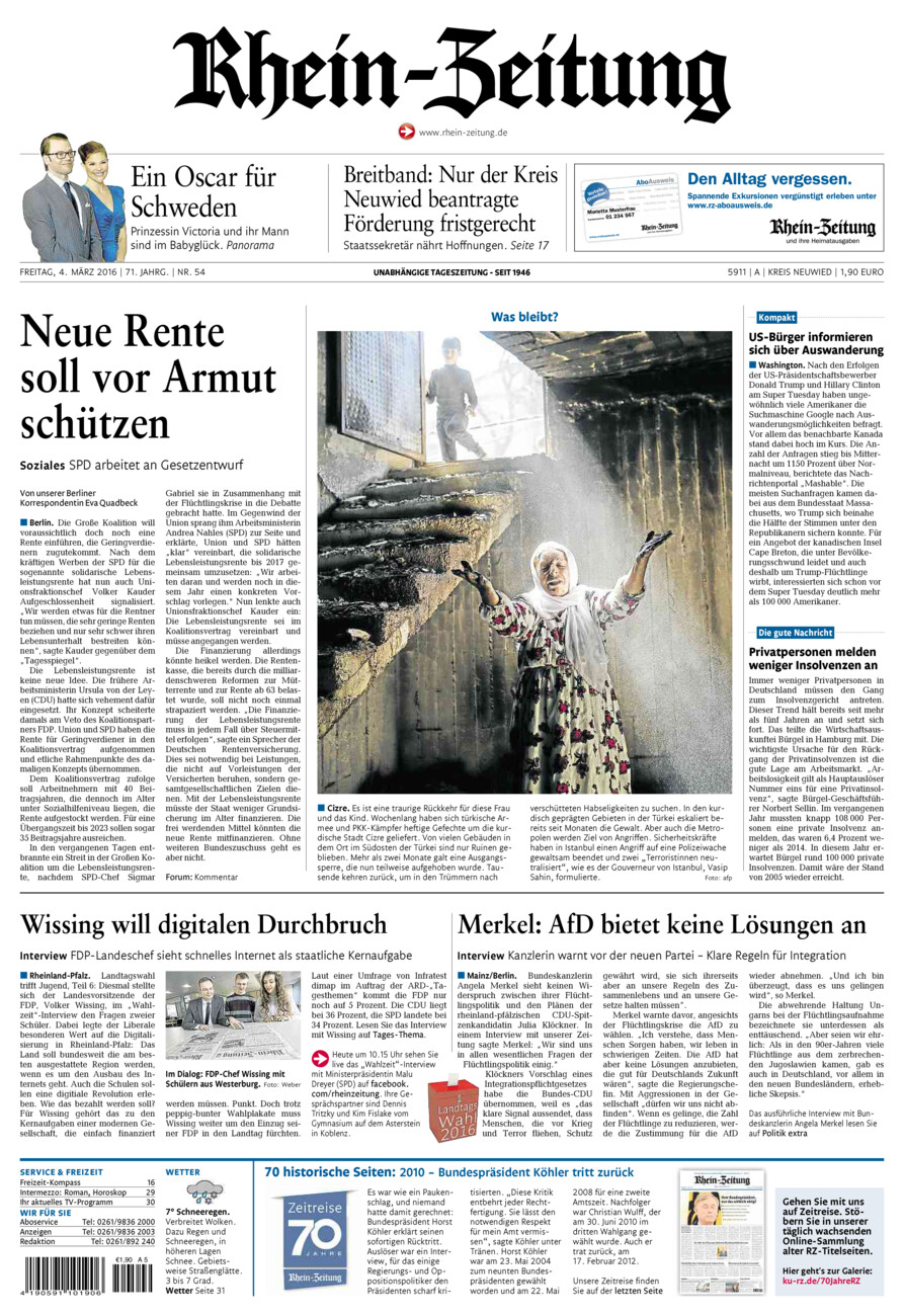 Rhein-Zeitung Kreis Neuwied vom Freitag, 04.03.2016