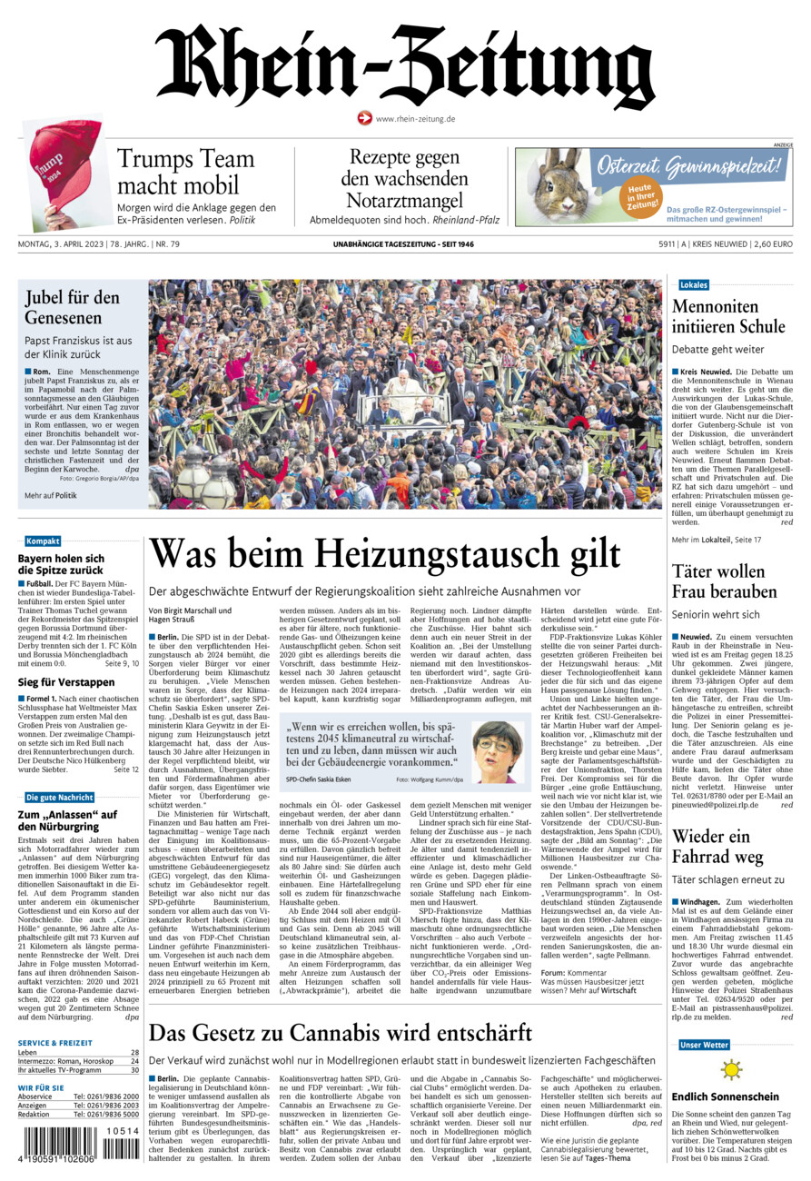 Rhein-Zeitung Kreis Neuwied vom Montag, 03.04.2023