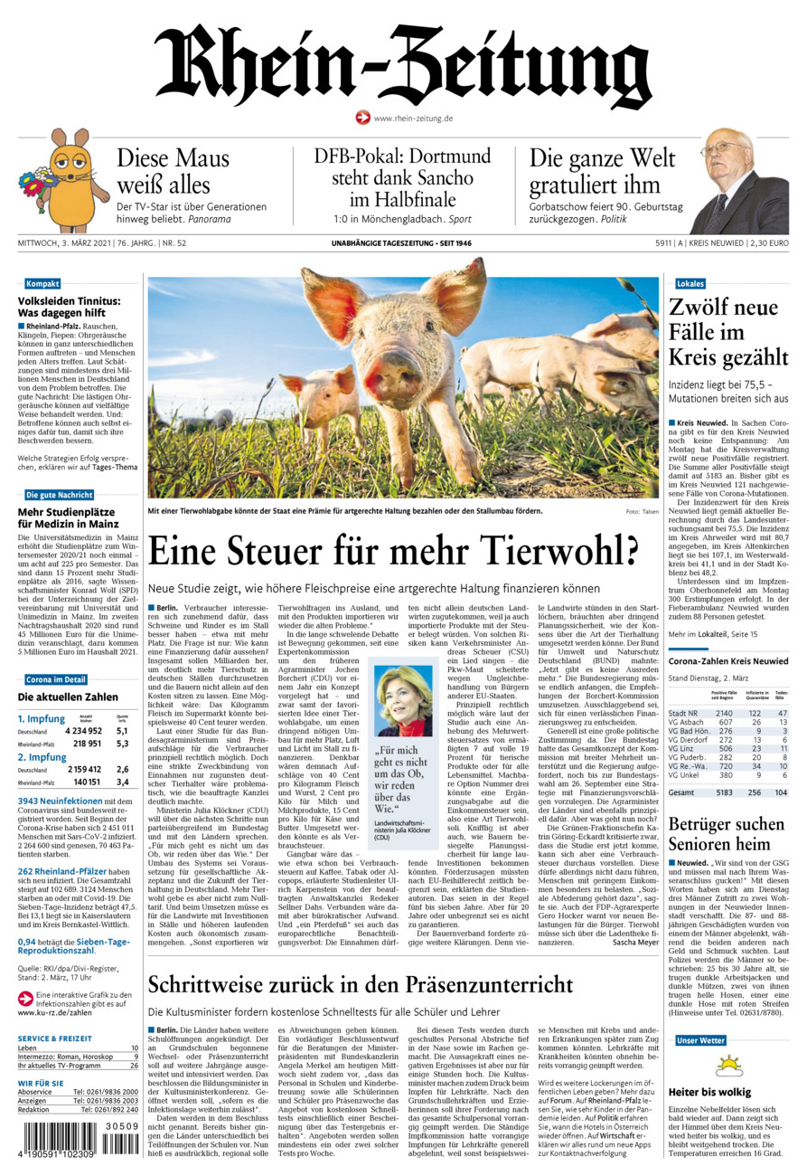 Rhein-Zeitung Kreis Neuwied vom Mittwoch, 03.03.2021